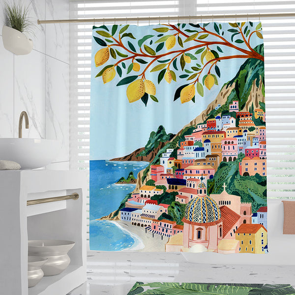 Nordic Style Coastal Wind Bath Curtain