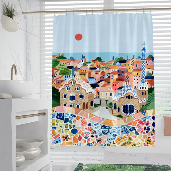 Nordic Style Coastal Wind Bath Curtain