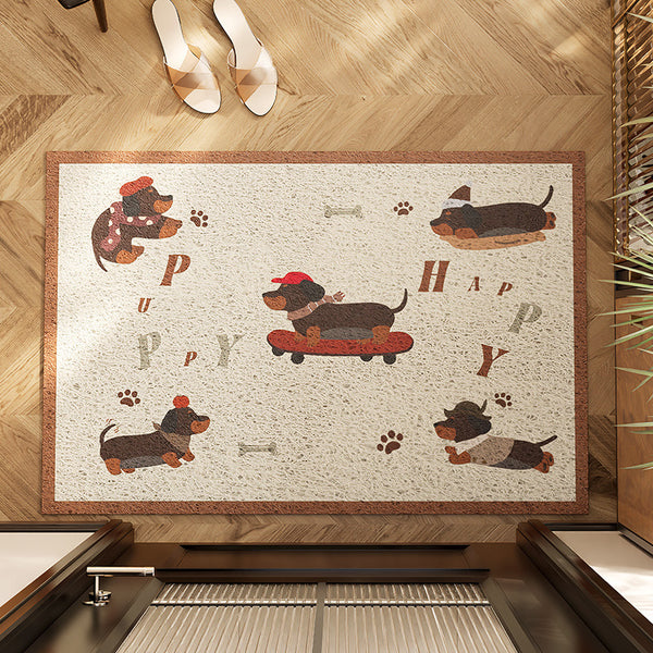 Cartoon Puppy ｜ Non-Slip Silk Loop Doormat