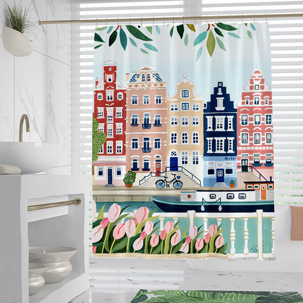 Nordic Style Coastal Wind Bath Curtain