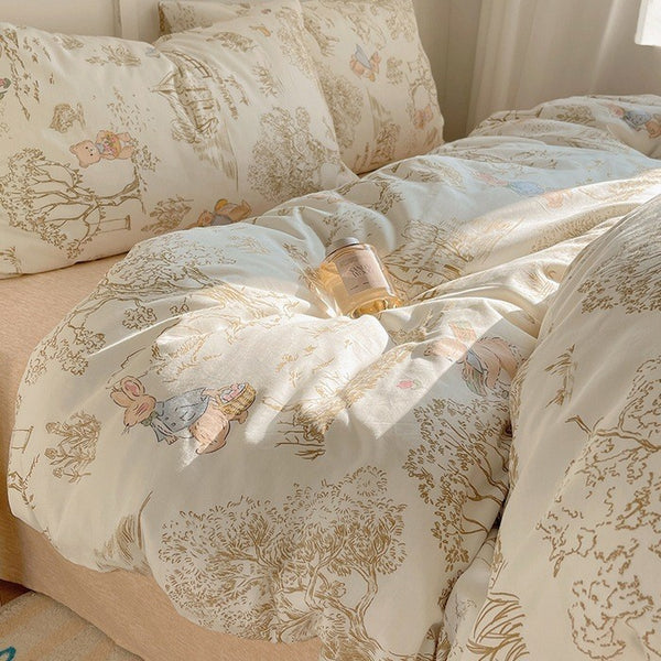 Forest Party Pure Cotton Three-Piece Bedding Set