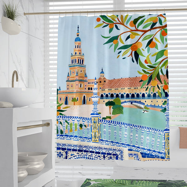 Nordic Style Coastal Wind Bath Curtain