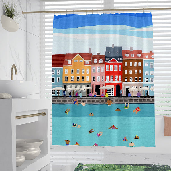 Nordic Style Coastal Wind Bath Curtain